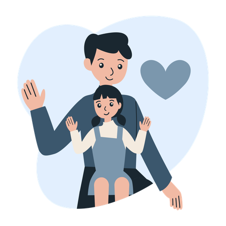 Amour de la fête des pères  Illustration