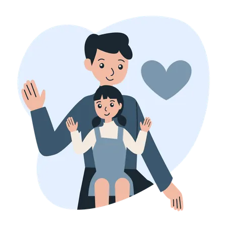 Amour de la fête des pères  Illustration