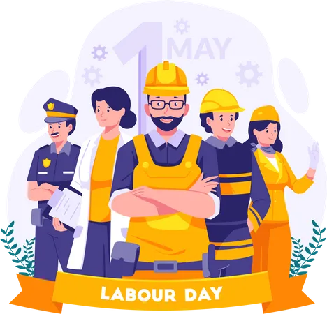 Fête du Travail le 1er mai  Illustration