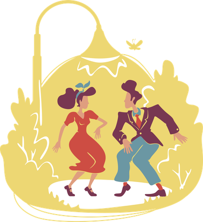 Fête rétro d'été  Illustration
