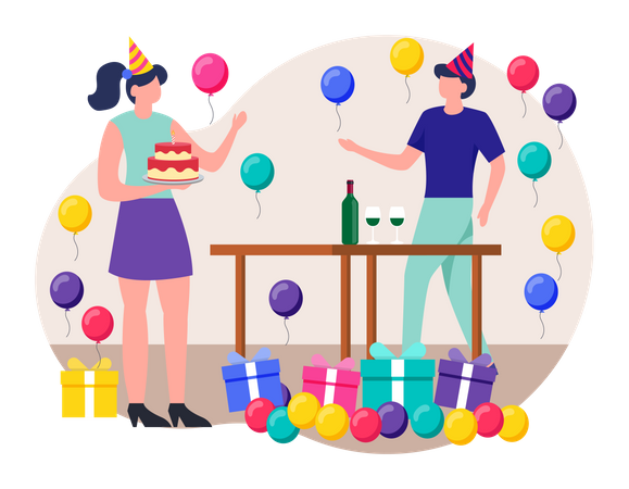 Fête surprise  Illustration