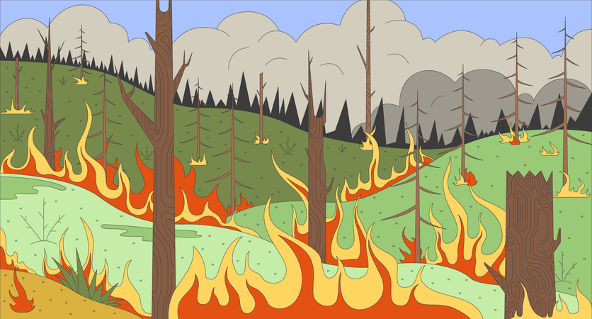 Feu de forêt  Illustration