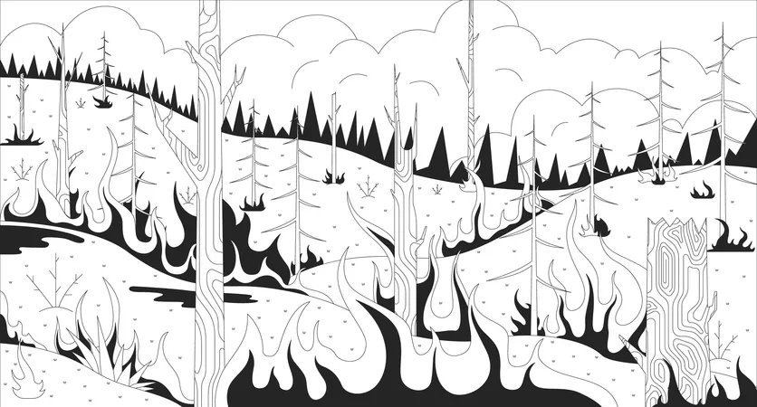 Feu de forêt  Illustration