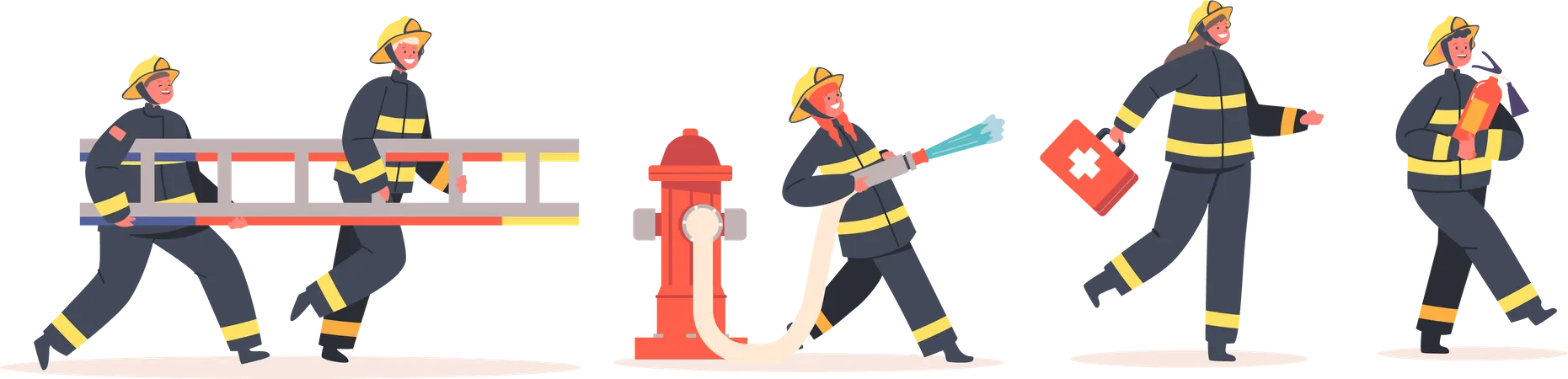 Feuerwehrleute  Illustration