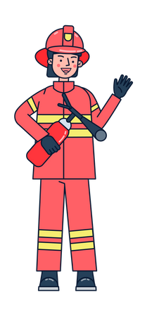 Feuerwehrfrau  Illustration