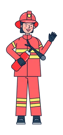 Feuerwehrfrau  Illustration