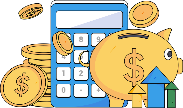 Fianncial growth and budget calculation  Illustration