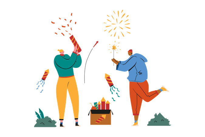 Fiesta de Año Nuevo  Ilustración