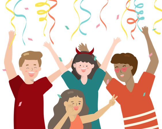 Fiesta de celebración familiar  Ilustración