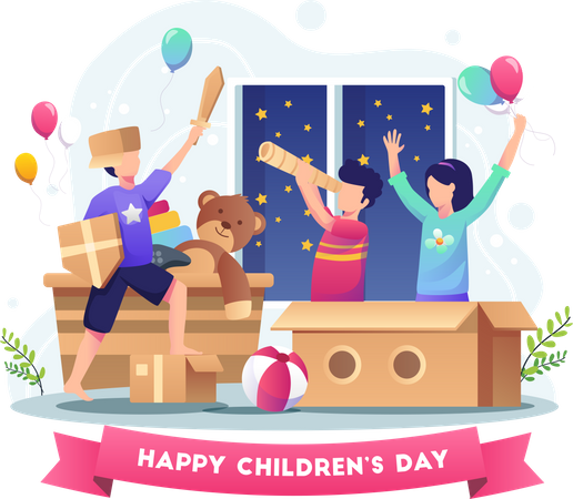 Fiesta de celebración infantil  Ilustración