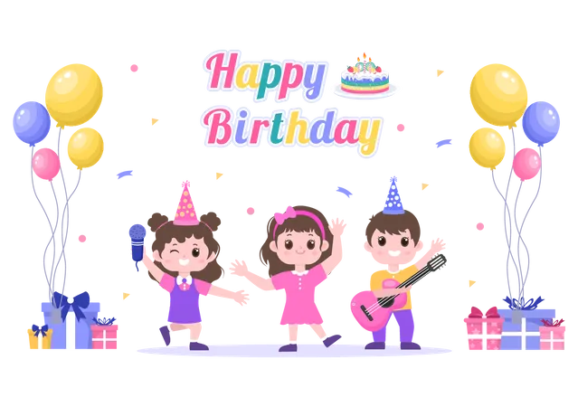 Fiesta de cumpleaños  Ilustración