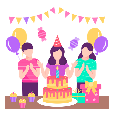 Fiesta de cumpleaños  Ilustración