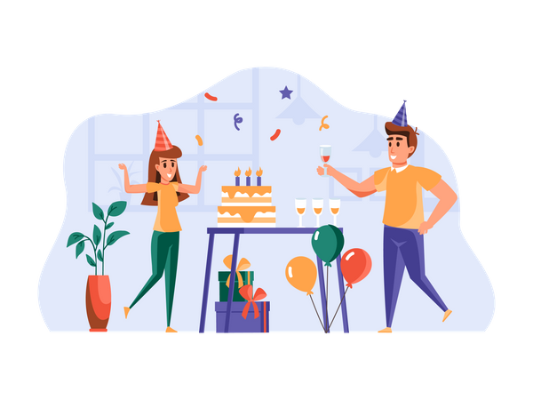 Fiesta de cumpleaños  Ilustración