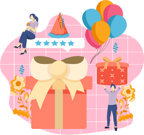 Fiesta de cumpleaños  Ilustración