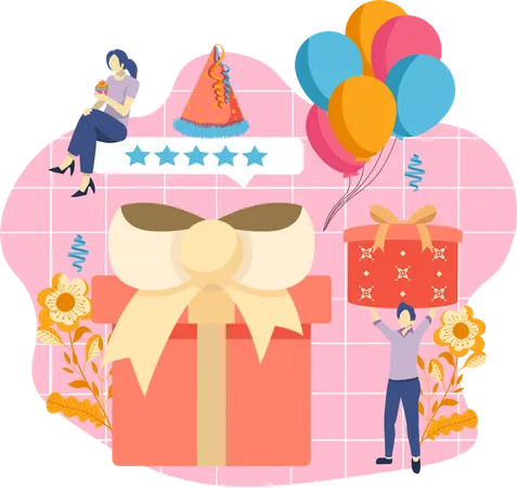 Fiesta de cumpleaños  Ilustración