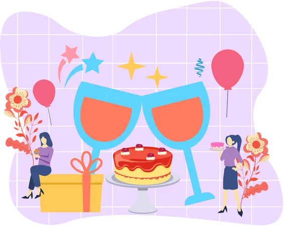 Fiesta de cumpleaños  Ilustración