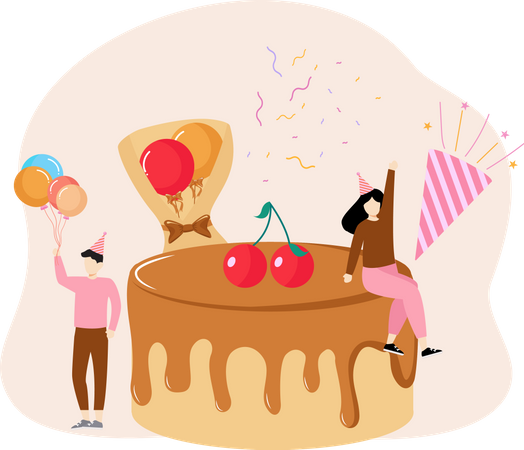 Fiesta de cumpleaños  Ilustración