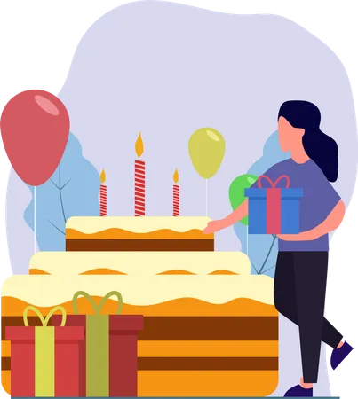 Fiesta de cumpleaños  Ilustración