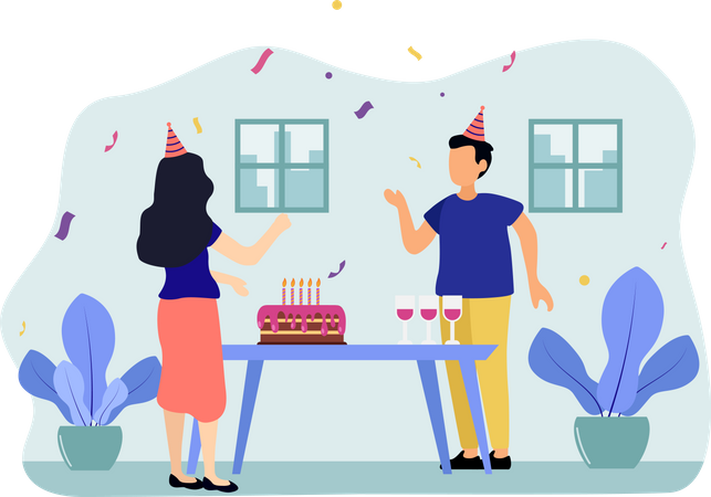 Fiesta de cumpleaños  Ilustración