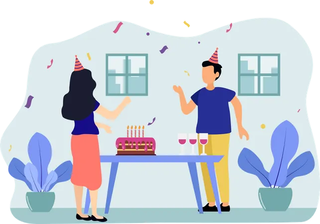 Fiesta de cumpleaños  Ilustración