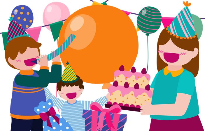 Fiesta de cumpleaños  Ilustración