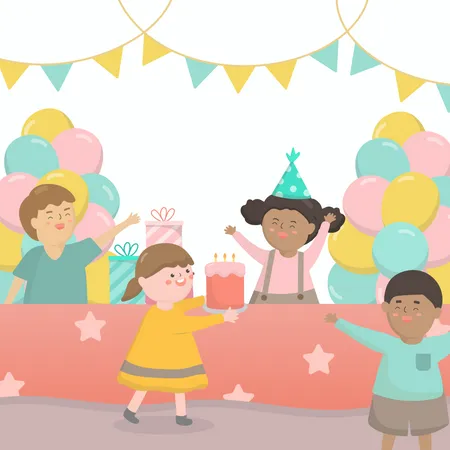 Fiesta de cumpleaños para niños  Ilustración