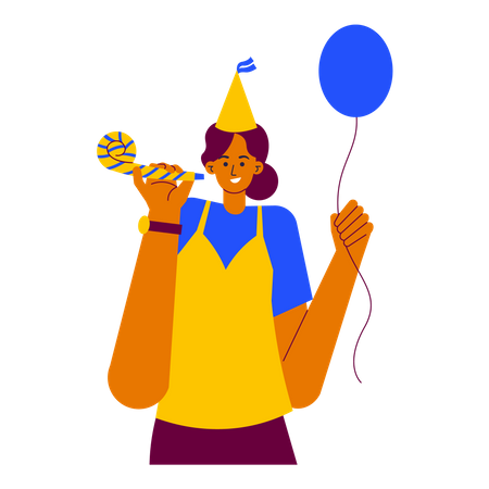 Sorpresa de fiesta de cumpleaños  Ilustración