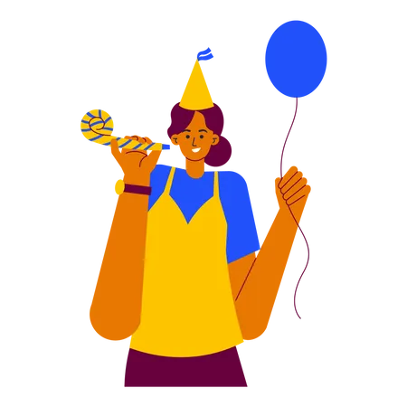 Sorpresa de fiesta de cumpleaños  Ilustración