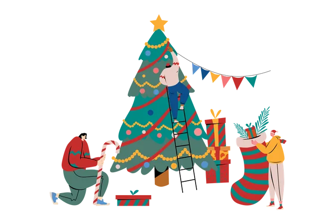 Fiesta de Navidad  Ilustración