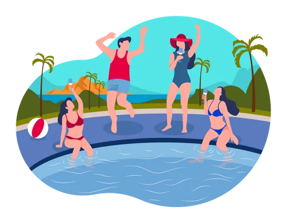 Fiesta de piscina  Illustration