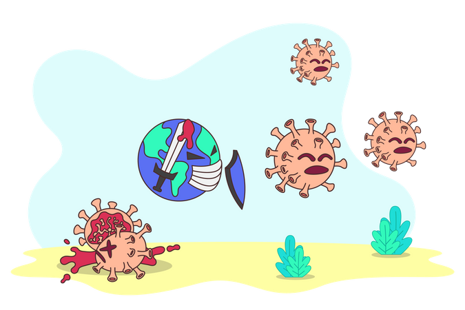 Fight against corona virus  Illustration