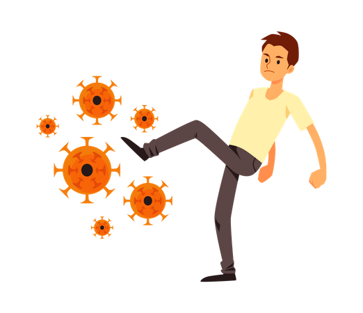 Fight Covid Virus  Illustration