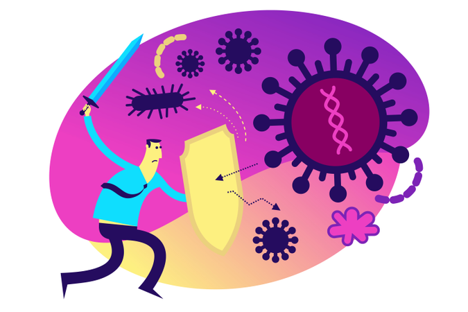 Fight with different diseases  Illustration