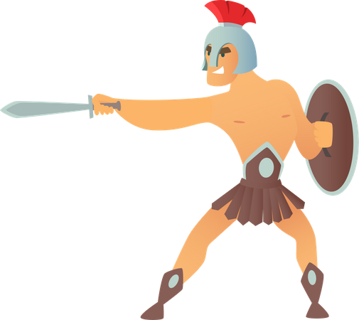 Fighter Holding Sword  Illustration