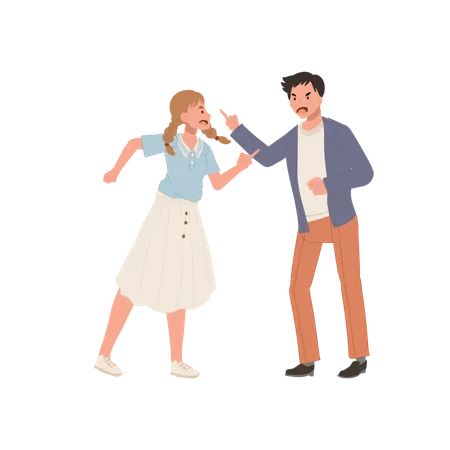 Fighting Couple  Illustration