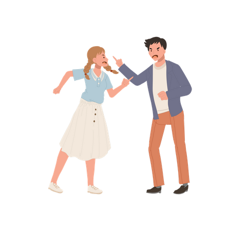 Fighting Couple  Illustration