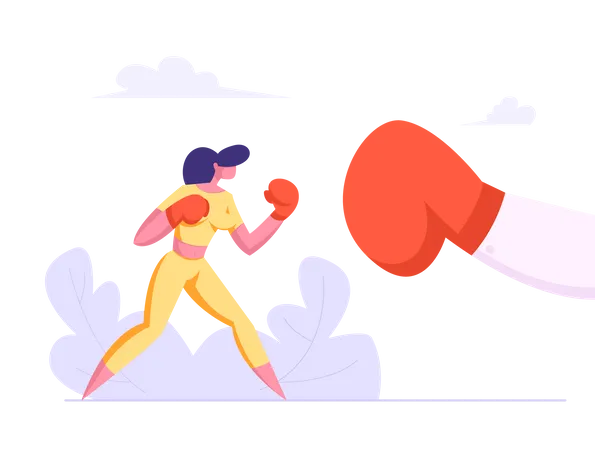Fighting over business competition Illustration