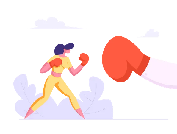 Fighting over business competition  Illustration