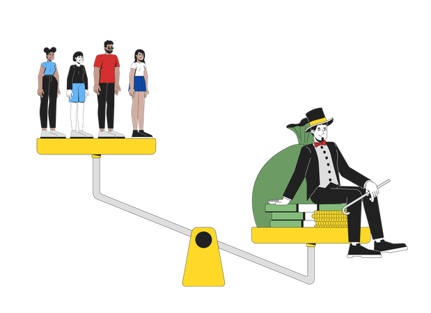 La élite rica supera a la clase media  Ilustración