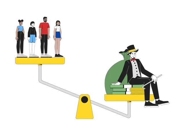La élite rica supera a la clase media  Ilustración