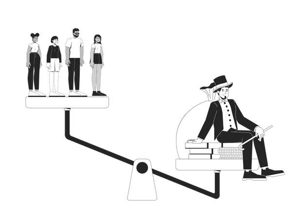 La élite rica supera a la clase media  Ilustración
