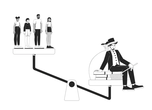 La élite rica supera a la clase media  Ilustración