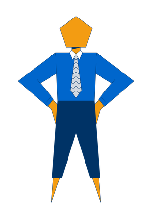 Personnage d'entreprise géométrique minimaliste  Illustration