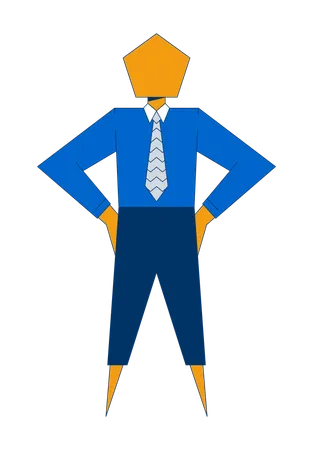 Personnage d'entreprise géométrique minimaliste  Illustration