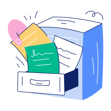 Grab This Handy Doodle Illustration Of File Archive Illustration