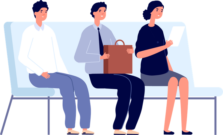 File d'attente bancaire  Illustration