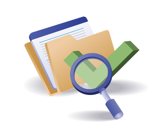 File folder checkmark  Illustration