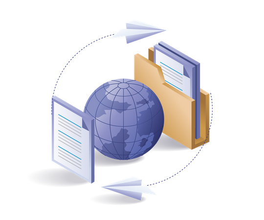 File folder data transfer  Illustration