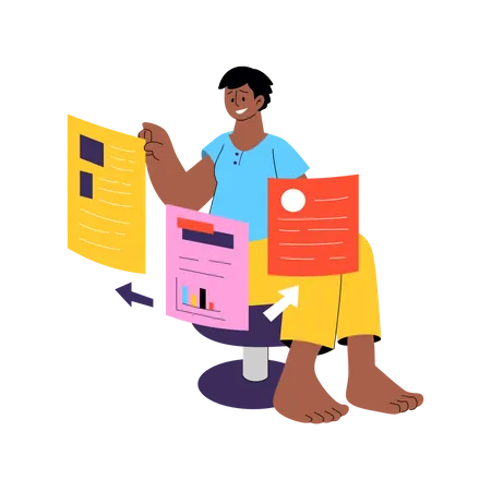 File management by employee Illustration