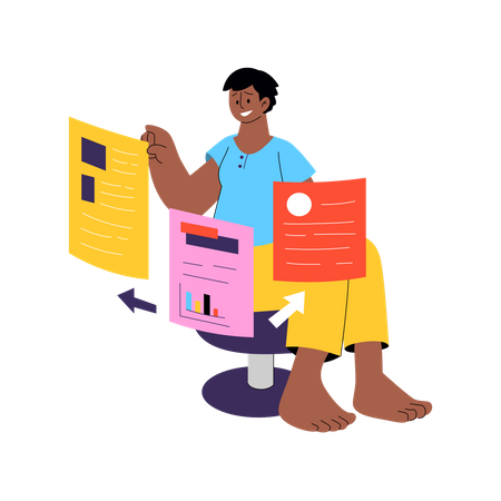 File management by employee  Illustration